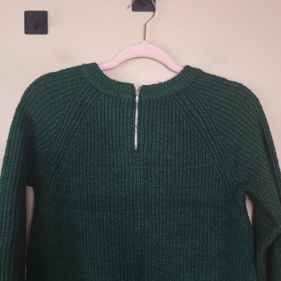 Market and Spruce Green Open Knit Crewneck Sweater Size S - Picture 7 of 10